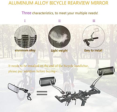 Nakazawa Bike Mirrors Handlebar Rearview Mirror, Bicycle Mirrors for Handlebars 2 pack, Bike Mirrors for Handlebar for Electric Bike, Mountain Bike, and Fixed Gear Bike (black1) - Image 4