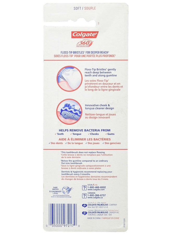 Colgate - Colgate Colg-360 Adv Floss-Tip Bristles Soft,4 Count(Pack of 1) - Image 1
