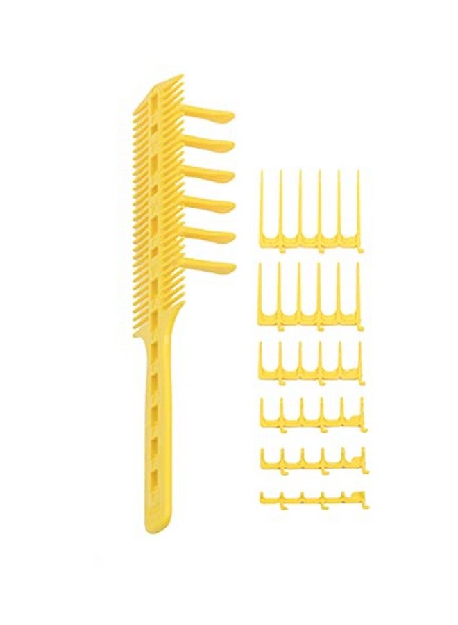 CombPal Scissor Clipper Over Comb Hair Cutting Tool Barber Hair Cutting Kit Diy Home Hair Cutting Guide Comb Set (Classic Set Yellow) - Image 1