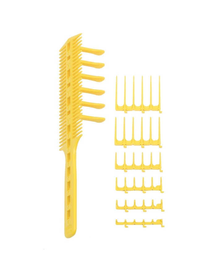 CombPal Scissor Clipper Over Comb Hair Cutting Tool Barber Hair Cutting Kit Diy Home Hair Cutting Guide Comb Set (Classic Set Yellow) - Image 2