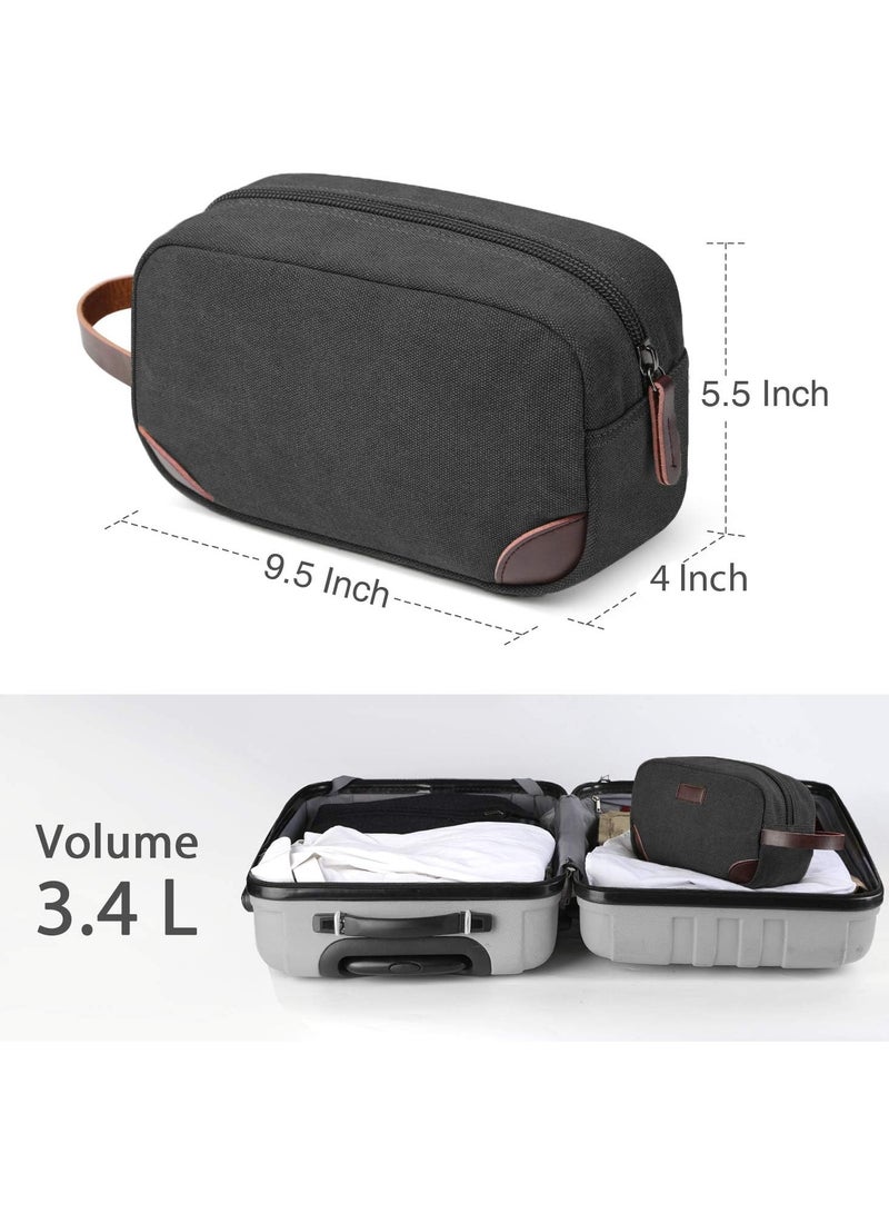 بريمو بلس حقيبة أدوات الزينة للسفر، مجموعة تنظيم السفر للرجال، مجموعة أدوات الحلاقة، حقيبة الحمام، حقيبة تنظيم أدوات الزينة القماشية، منظم مستحضرات التجميل من القماش للمكياج والشامبو، بمقبض - Image 5