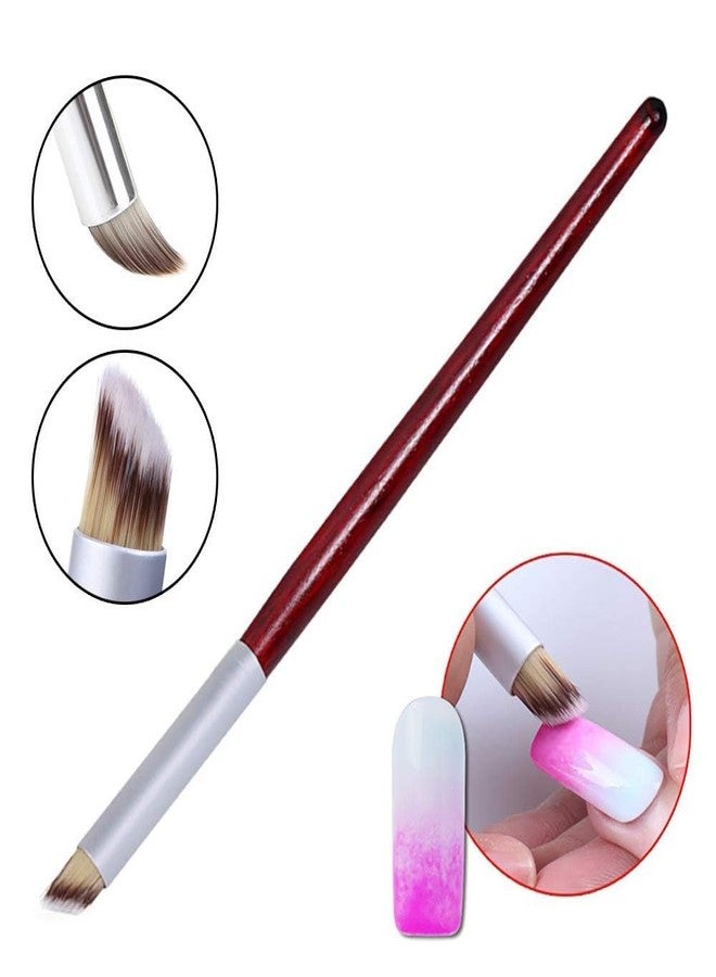 Ruby Face Rubyface 3 Pcs Ombre Nail Art Brush Set Wooden Gel Builder Brush Double Head Nail Gradient Shading Pen With 4 Replaceable Sponge Heads Manicure Tools - Image 4