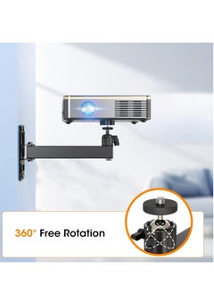 FlashHawk Foldable Projector Wall Mount, Ceiling Wall Projector Mount, Universal Adjustable Tilt Swivel Hanging Projector Mount  - Image 3