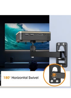 FlashHawk Foldable Projector Wall Mount, Ceiling Wall Projector Mount, Universal Adjustable Tilt Swivel Hanging Projector Mount  - Image 4