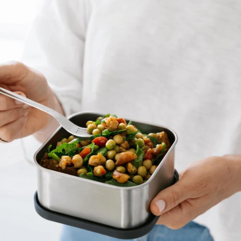 Modaniam Flexibento - Leak proof Stainless Steel Bento Box | Stainless steel Snack Containers | Food Containers with Silicone Lids | Metal Food Containers| Bentobox - Black, 52 Oz Set (set of 5) - Image 4