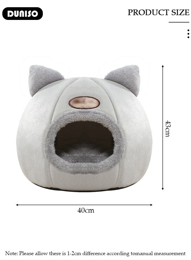 DUNISO Cat Bed for Indoor Cats, Removable nter Cat Nt Comfortable Cat Bed Breathable Kitten e for Tile Hardwood Floo Home Office Car Travel for Small Dogs, Puppy, Kitten, Rabbit - Image 2