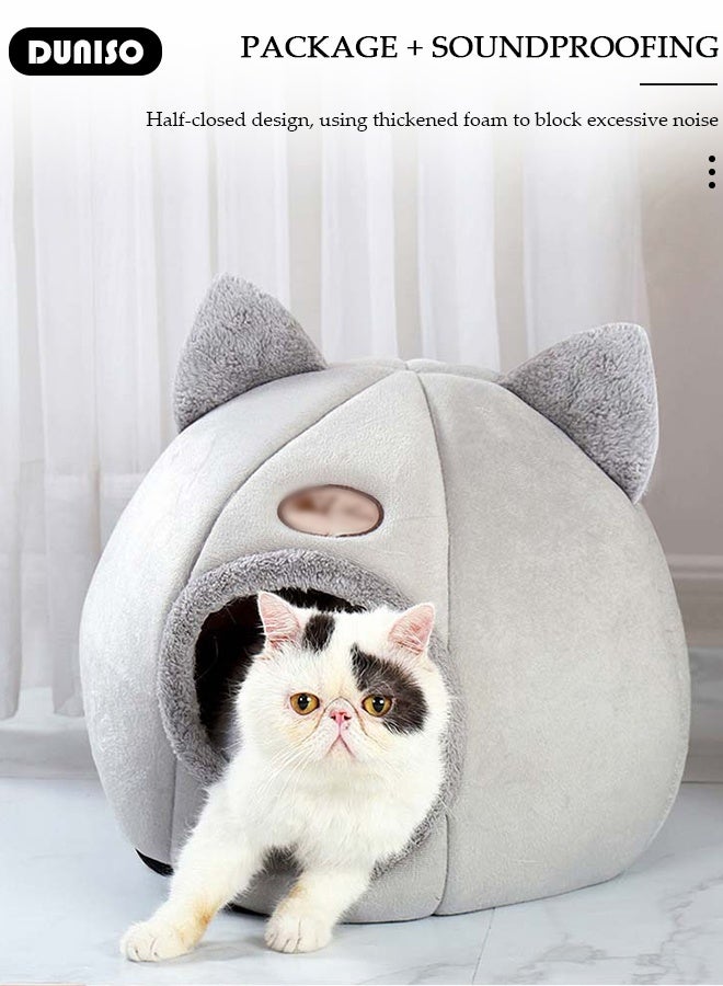 DUNISO Cat Bed for Indoor Cats, Removable nter Cat Nt Comfortable Cat Bed Breathable Kitten e for Tile Hardwood Floo Home Office Car Travel for Small Dogs, Puppy, Kitten, Rabbit - Image 3