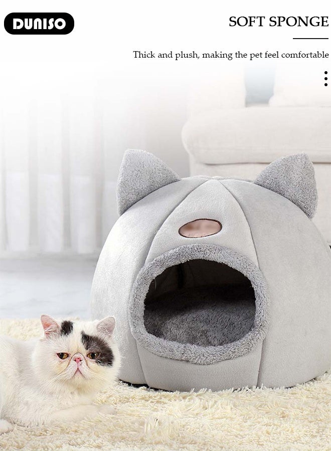 DUNISO Cat Bed for Indoor Cats, Removable nter Cat Nt Comfortable Cat Bed Breathable Kitten e for Tile Hardwood Floo Home Office Car Travel for Small Dogs, Puppy, Kitten, Rabbit - Image 5