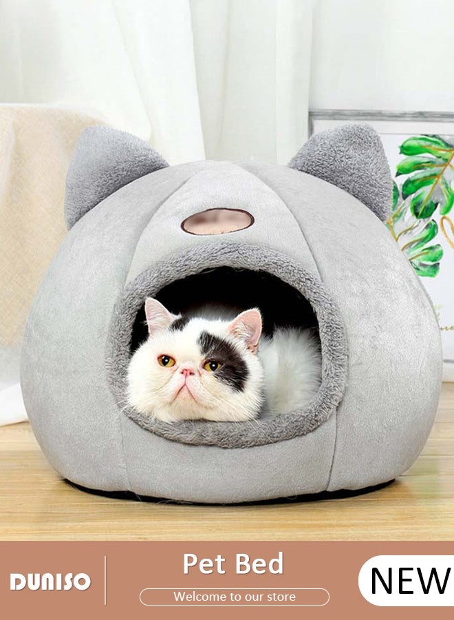 DUNISO Cat Bed for Indoor Cats, Removable nter Cat Nt Comfortable Cat Bed Breathable Kitten e for Tile Hardwood Floo Home Office Car Travel for Small Dogs, Puppy, Kitten, Rabbit - Image 1