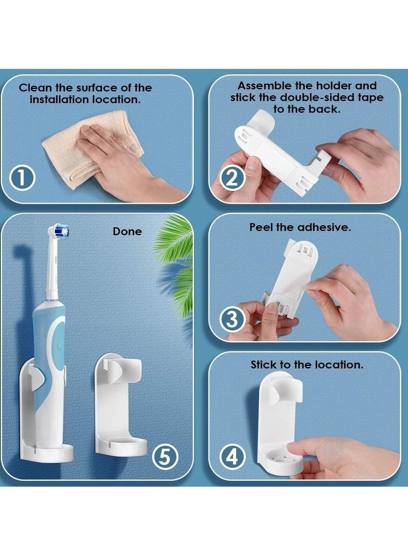 KASTWAVE Toothbrush Holder, DELFINO Multi-Compartment Electronic & Manual Toothbrushes, Toothpaste & Cosmetic Storage Wall Mountable Bathroom Organiser Facial Cleanse, Comb for Washroom Bathroom Kitchen, 4 PCS - Image 5