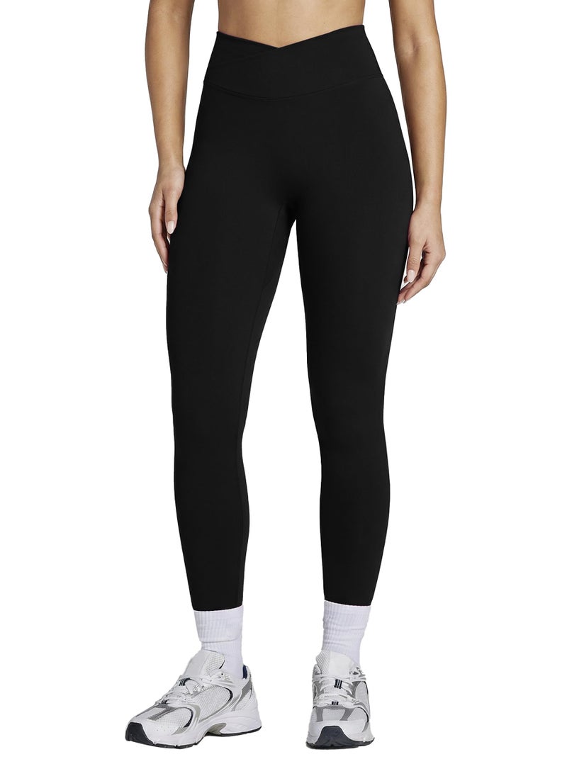 AUROLA Influence Crossover Waistband Workout Leggings for Women, Seamless High Waist Athletic Scrunch Butt Gym Yoga Pants (Black,M) - Image 1