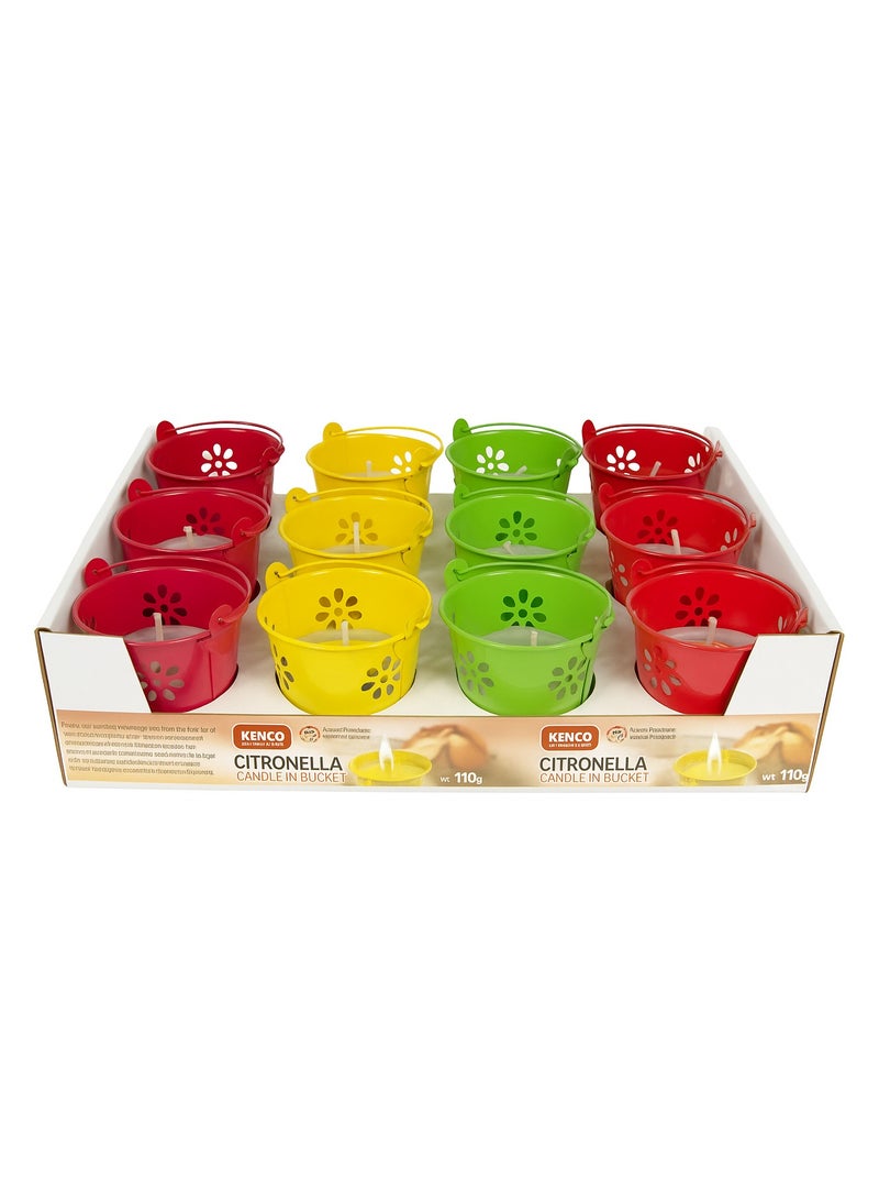 Kenco Citronella Candle in Bucket 12 Piece Set - Image 1