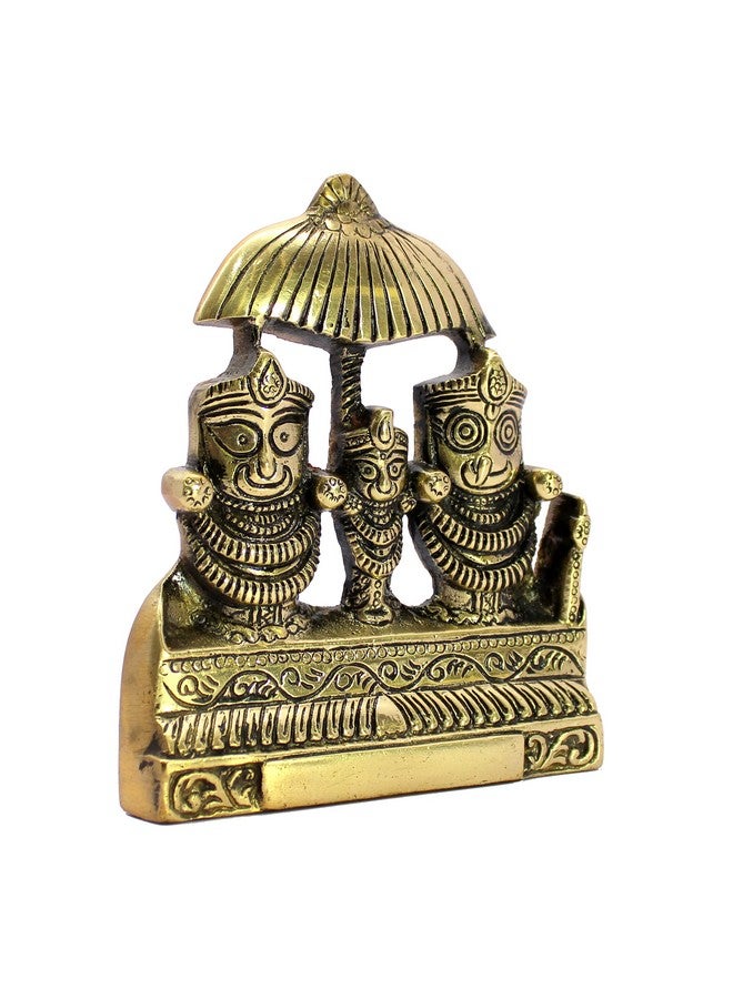 ESPLANADE Brass Puri Jagannath Balaram and Subhadra Maa Idol Murti Statue Sculpture - Golden - 5.25" Inches (5.25" Inch) - Image 3