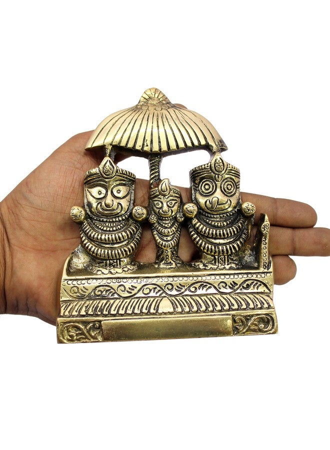 ESPLANADE Brass Puri Jagannath Balaram and Subhadra Maa Idol Murti Statue Sculpture - Golden - 5.25" Inches (5.25" Inch) - Image 5