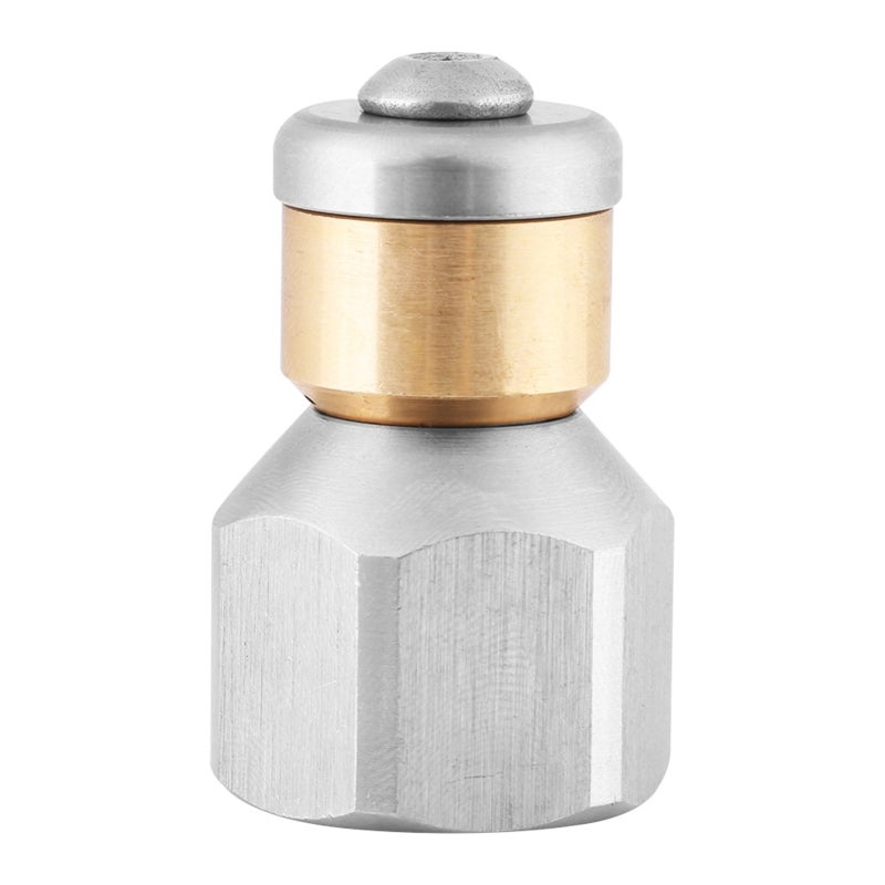 Sewer Jetter Nozzle 3/8 BSP: 304 Stainless Steel Brass Construction - Durable Rust Resistant Rotary Design Forward Flushing Debris for Municipal Commercial Industrial Sewer Pipe Drain Cleaning - Image 4