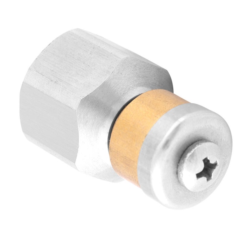 Sewer Jetter Nozzle 3/8 BSP: 304 Stainless Steel Brass Construction - Durable Rust Resistant Rotary Design Forward Flushing Debris for Municipal Commercial Industrial Sewer Pipe Drain Cleaning - Image 1