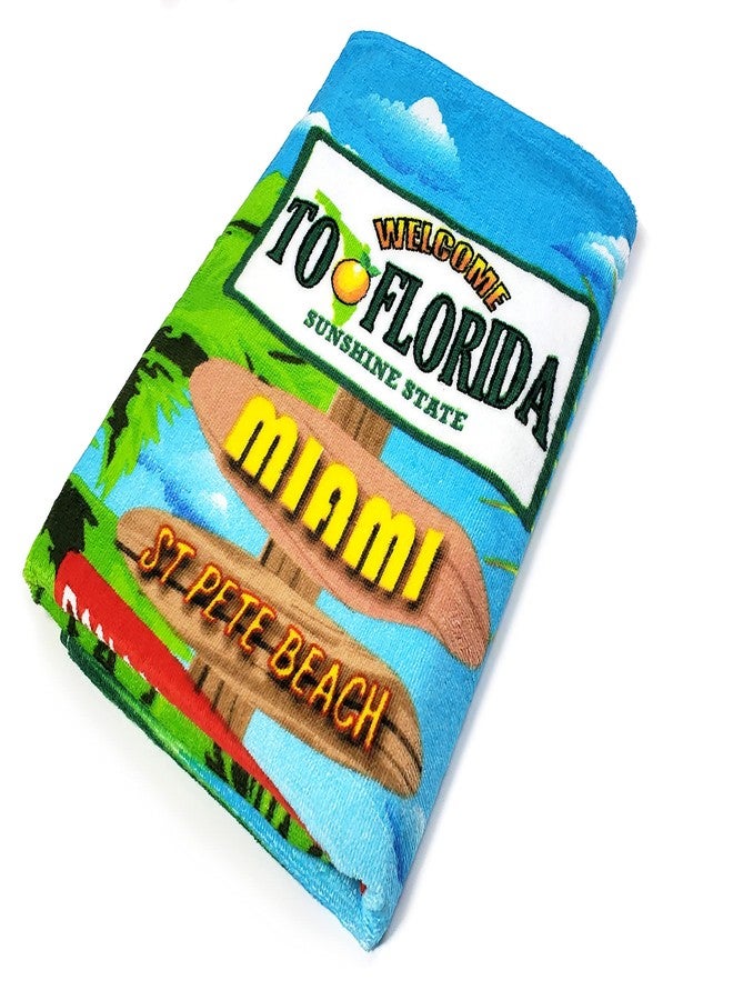 Beachland Florida Beach Towel 30 x 60 inch 100% Cotton (1 Towel 30" x 60", Florida Signs) - Image 4