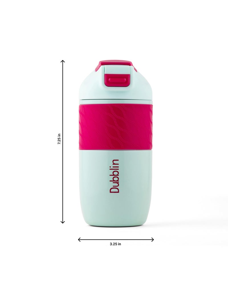 Dubblin Insta Stainless Steel Tea & Coffee Mug | Double Wall Vacuum Insulated Travel Mug with Handle & Leak-Proof Lid | Wide Mouth Tumbler Thermo Flask- Keeps Hot 6 Hrs & Cold 12 Hrs, 520ML- Green - Image 2