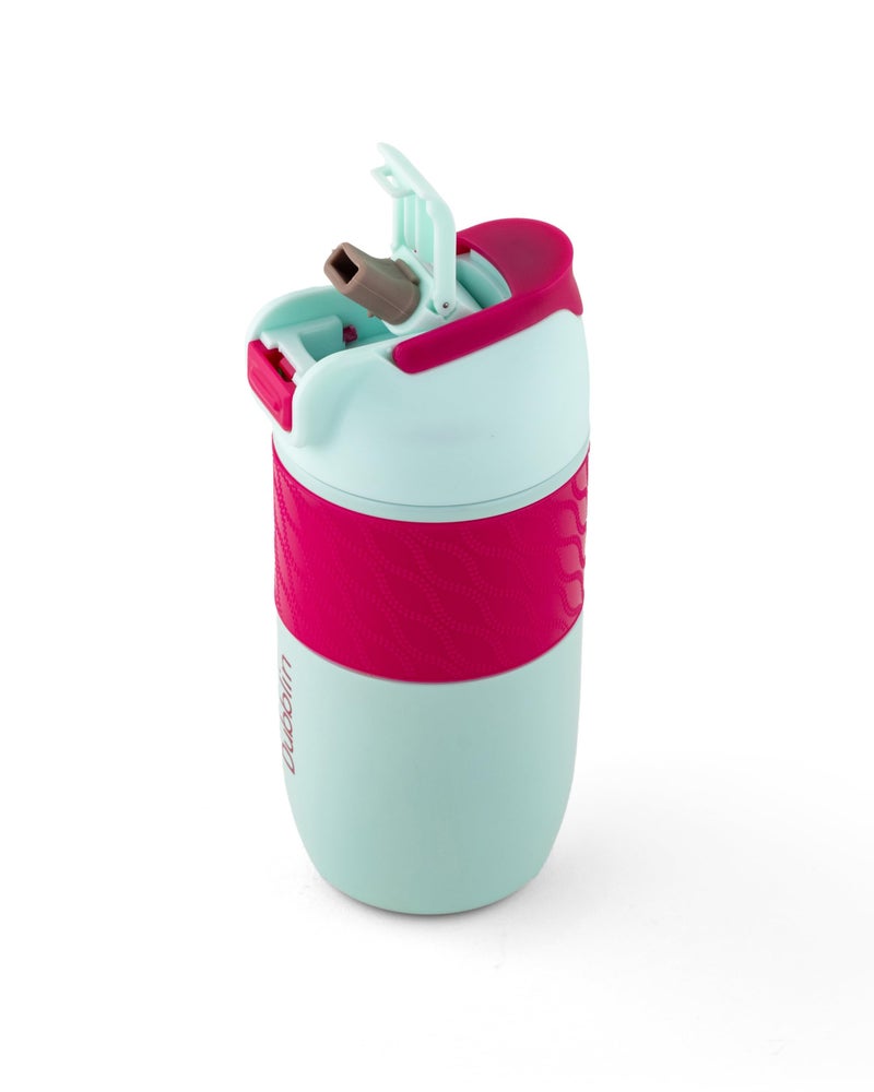 Dubblin Insta Stainless Steel Tea & Coffee Mug | Double Wall Vacuum Insulated Travel Mug with Handle & Leak-Proof Lid | Wide Mouth Tumbler Thermo Flask- Keeps Hot 6 Hrs & Cold 12 Hrs, 520ML- Green - Image 5
