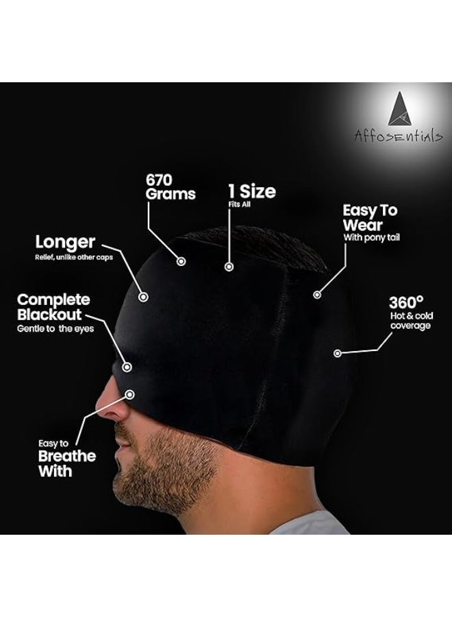 قبعة تخفيف الصداع النصفي 360 درجة - راحة ممتازة وعلاج فوري ساخن وبارد لتخفيف آلام العين والصداع - Image 2