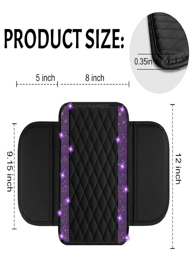 NBTEPEM غطاء وحدة التحكم المركزية للسيارة من NBTEPEM، غطاء مسند ذراع السيارة من الجلد مع حقيبتي تخزين، غطاء وحدة التحكم المركزية للسيارة مناسب لمعظم المركبات (لون أرجواني ماسي) - Image 2