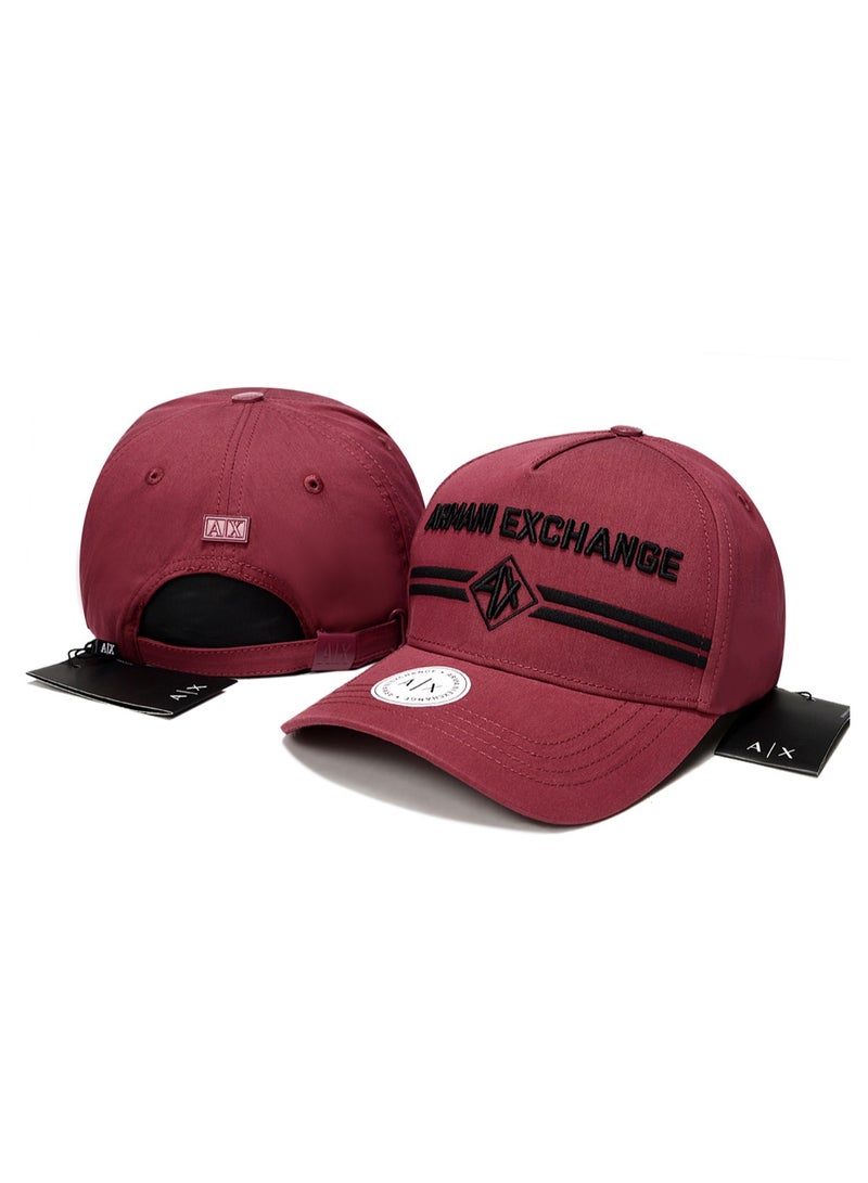 AX قبعة بيسبول بورجوندي من أرماني إكستشينج