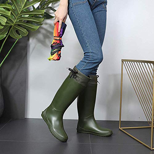 Asgard Women's Packable Tall Rain Boots Ultra Lightweight Garden Boots - NOT for Wide Calf, Green 38 (size 7.5-8) - Image 2