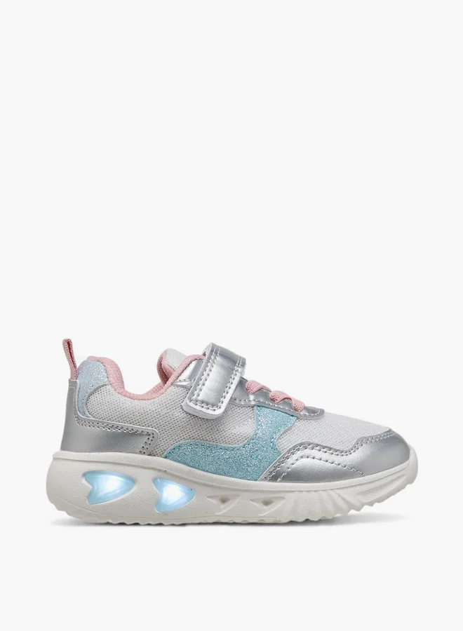 Flora Bella By Shoexpress Girls Colourblock Light-Up Sneakers with Hook and Loop Closure