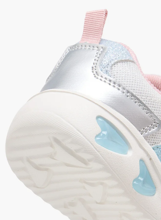 Flora Bella By Shoexpress Girls Colourblock Light-Up Sneakers with Hook and Loop Closure