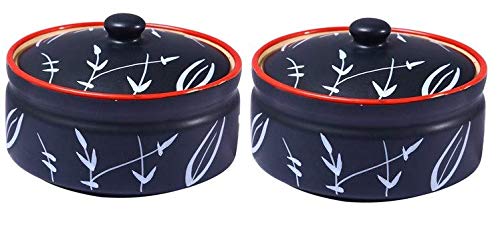 Caffeine Caffeine Ceramic Handmade Red and Black Bamboo Dinner Set (37 Pieces - Microwave & Dishwasher Safe) - Image 4