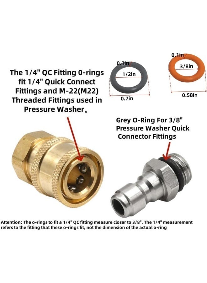 TITISKIN 1/4" & 3/8" Pressure Washer Qd Colored O-Rings (1/4"&3/8"Ï¼ˆ25+25Ï¼‰ 50Pack, Red+Grey)  - Image 5