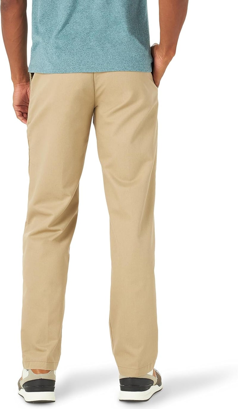 Lee Men's Total Freedom Stretch Relaxed Fit Flat Front Pant Casual - Khaki, 30W x 30L - Image 3