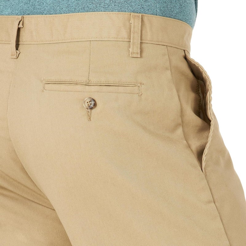Lee Men's Total Freedom Stretch Relaxed Fit Flat Front Pant Casual - Khaki, 30W x 30L - Image 4