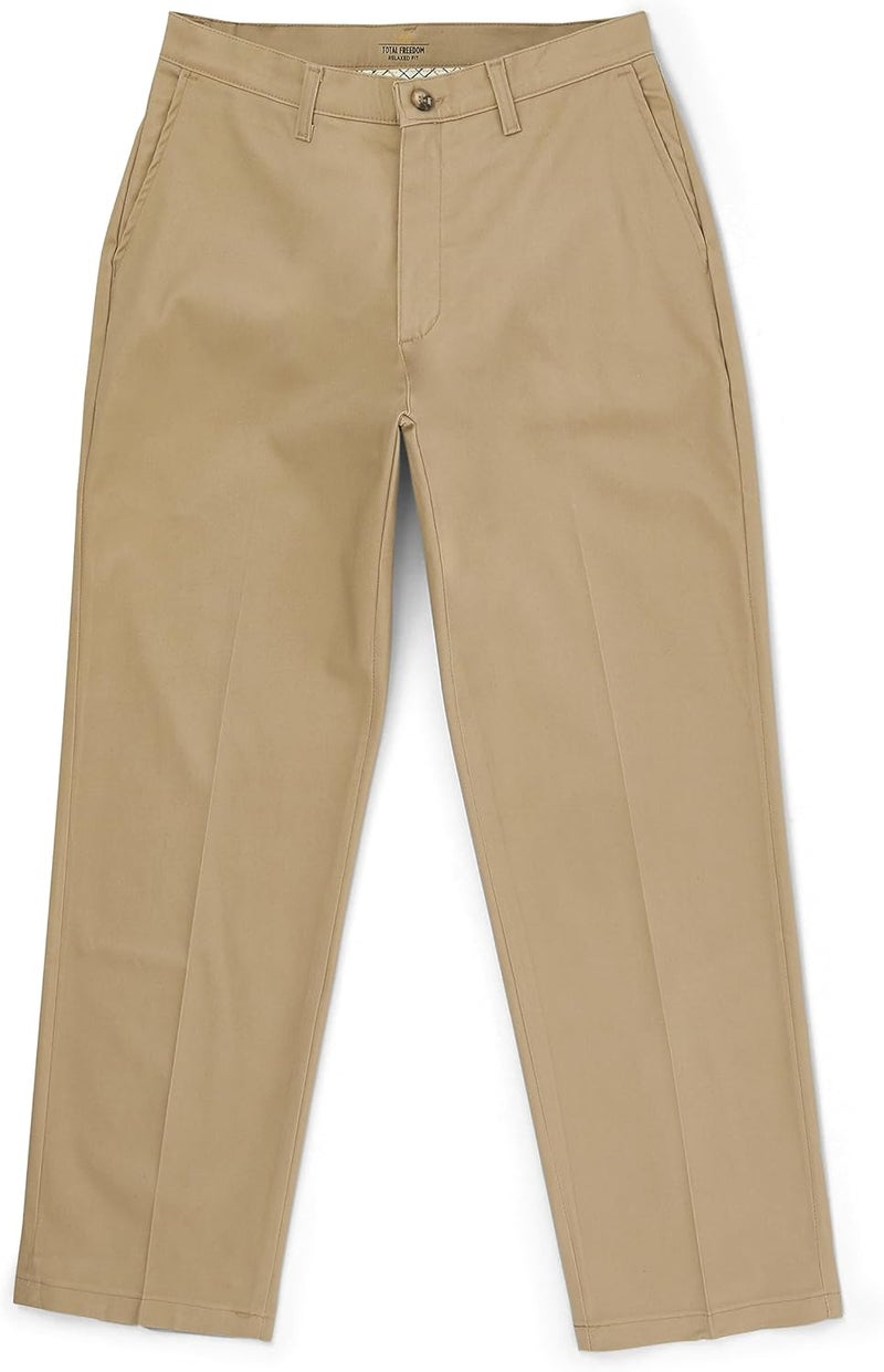 Lee Men's Total Freedom Stretch Relaxed Fit Flat Front Pant Casual - Khaki, 30W x 30L - Image 5