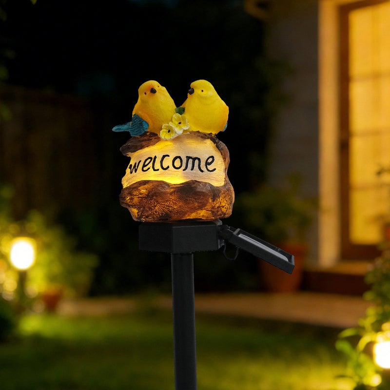 Outdoor Garden Resin Bird Figurine Ground Stake Light for Garden Decor Solar Landscape Lawn Lamp - Image 2
