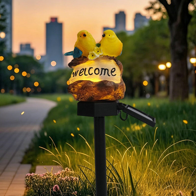 Outdoor Garden Resin Bird Figurine Ground Stake Light for Garden Decor Solar Landscape Lawn Lamp - Image 5
