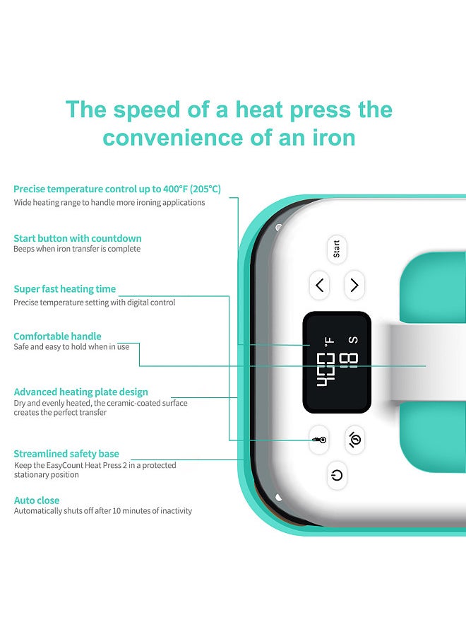 Generic - HP6 Handheld Mini Heat Press Machine 7x5 Inch Portable Heat Transfer Machine with Insulated Anti-Slip Base Support Adjustable Temperature Timer Overheat Protection deal for Bags Hats DIY Heat - Image 1