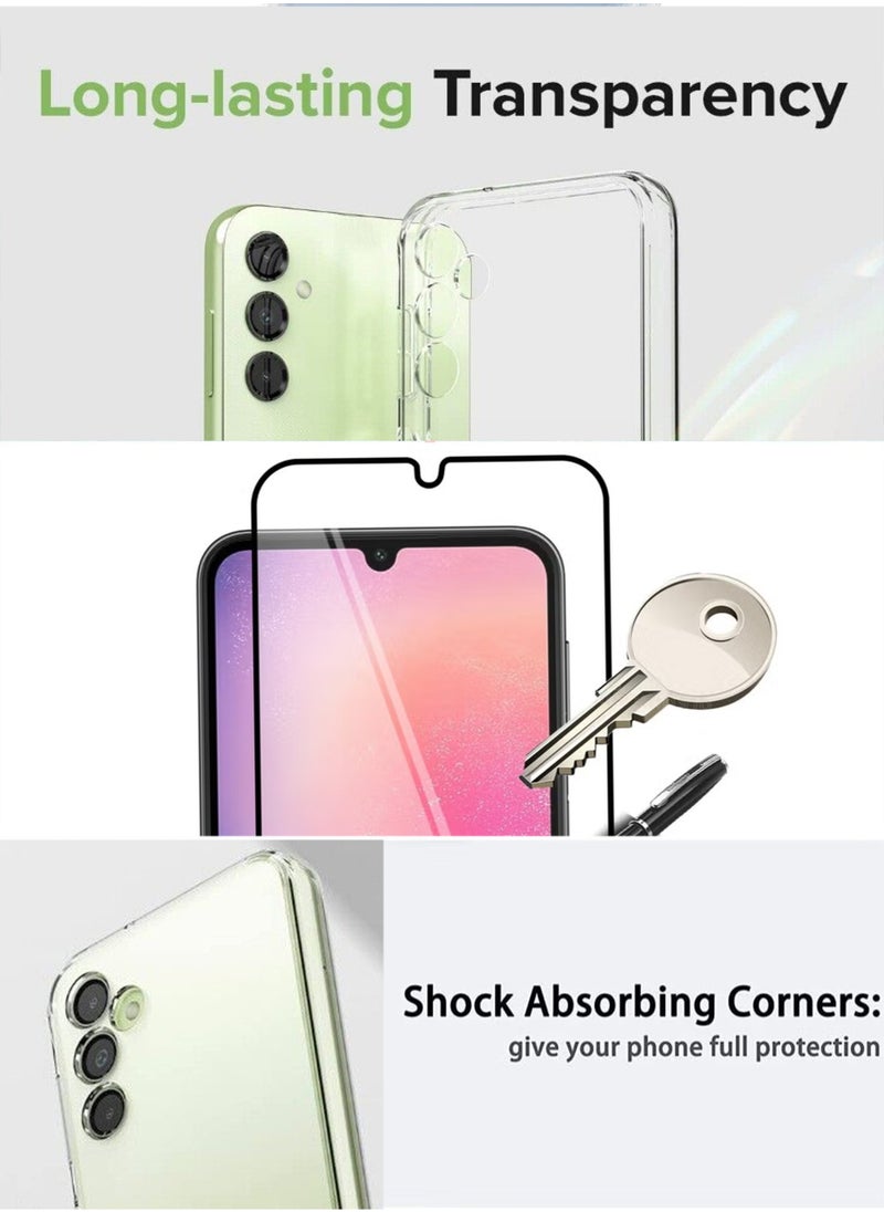 Generic - 2 in 1 Pack For Samsung Galaxy A25 Protection Pack - Ultra Clear Shockproof Case & Edge-to-Edge Screen Protector, 360 Degree Protection, Back Cover & Screen Protector for Samsung Galaxy A25 - Image 1
