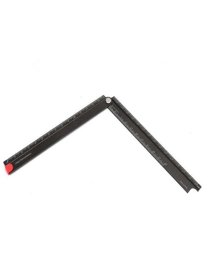 Fdit Folding Metal Stationery Rule, Folding Ruler, 0-300mm Easy to Carry 90°Folding Clear and for Home Travel Work Car - Image 2