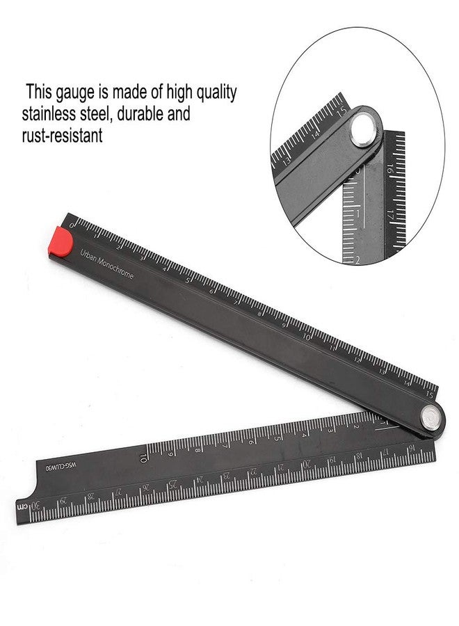 Fdit Folding Metal Stationery Rule, Folding Ruler, 0-300mm Easy to Carry 90°Folding Clear and for Home Travel Work Car - Image 3