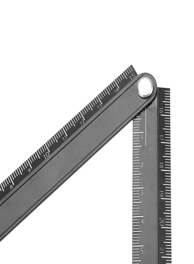 Fdit Folding Metal Stationery Rule, Folding Ruler, 0-300mm Easy to Carry 90°Folding Clear and for Home Travel Work Car - Image 1