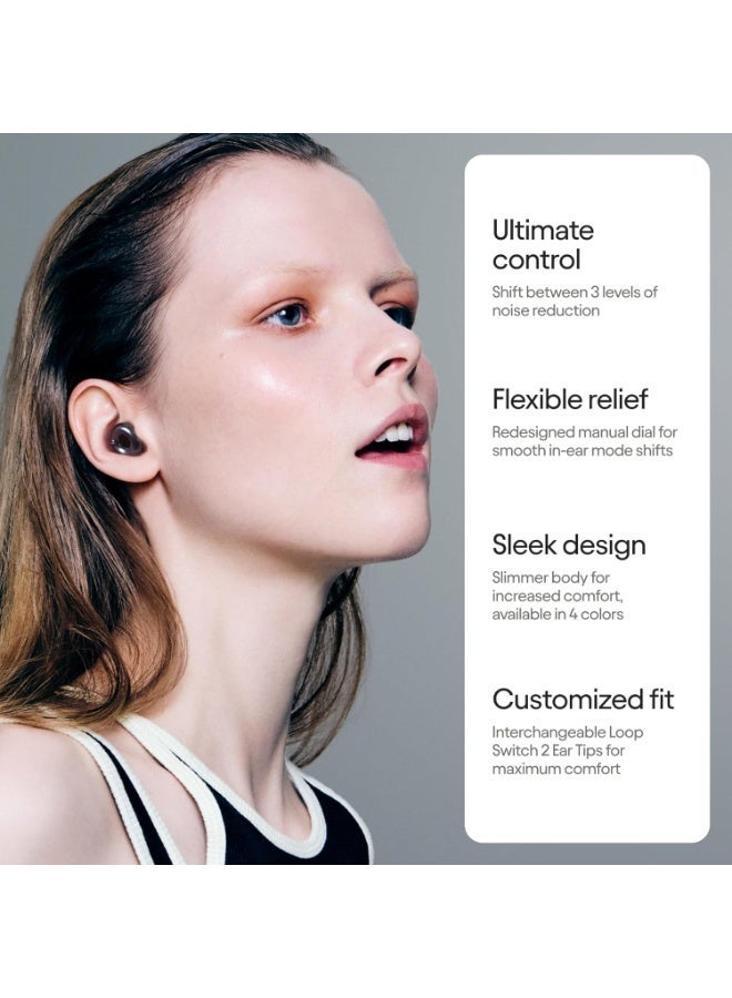 Loop Switch 2 Adjustable Ear Plugs – 3 Noise Relief Modes For Ultimate Control | Flexible Noise Reduction Earplugs For Focus, Travel, Socializing, Festivals & More | 20-26 dB (SNR) Noise Reduction - Image 4