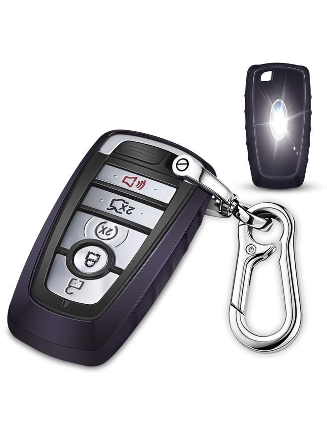 QBUC for Ford Key fob Cover,TPU Car Key Case Protector with Keychain Compatible with 2017 2018 2019 Ford Fusion F150 F250 F350 F450 F550 Edge Explorer Escape Mustang 3/4/5 buttons Smart Key(Pink) - Image 1