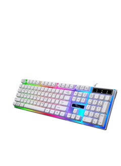 Generic Wired gaming keyboard and mouse set white  - Image 1