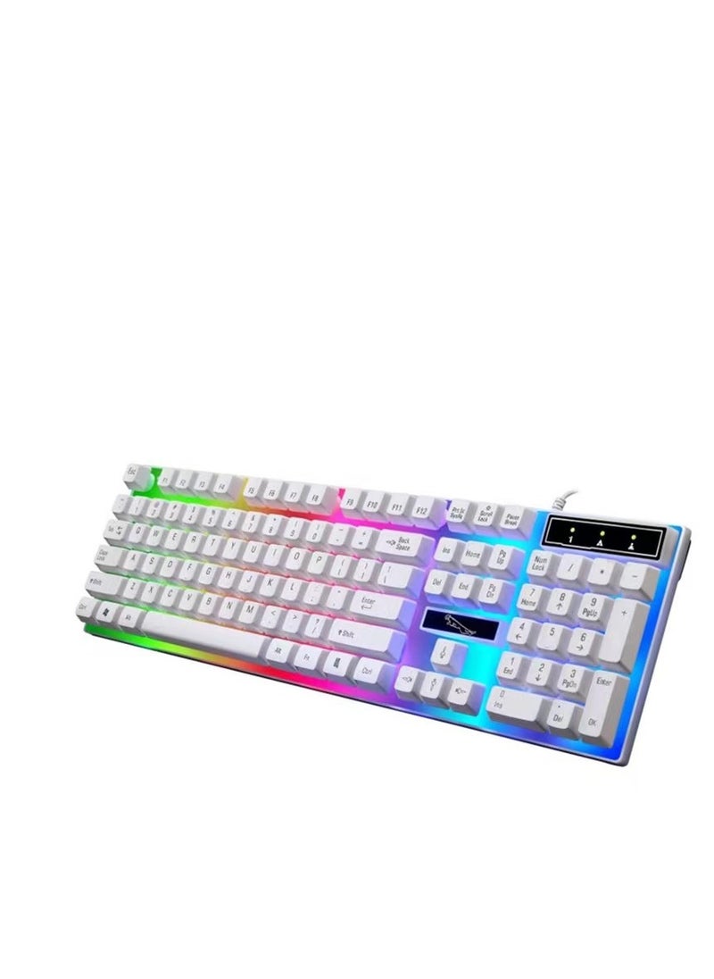 Generic - Wired gaming keyboard and mouse set white - Image 1