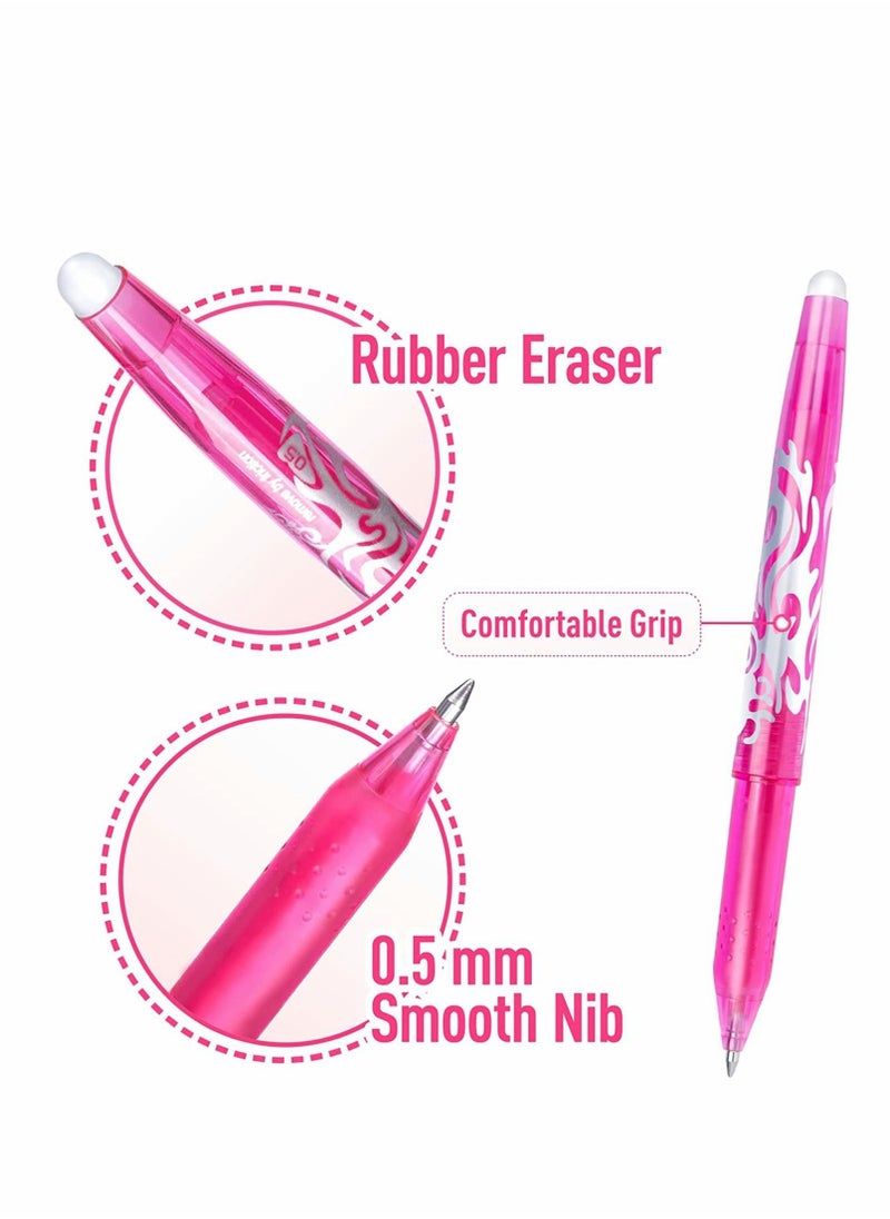 Excefore - Erasable Pens, Erasable Rollerball Pen, 0.5mm Tip Rubber Pen, Ink Eraser Pen, 8 Colors Erasable Gel Pens for Kids Adults School Supplies Office Stationery, Color Hot Water Type Erasable Pen - Image 1