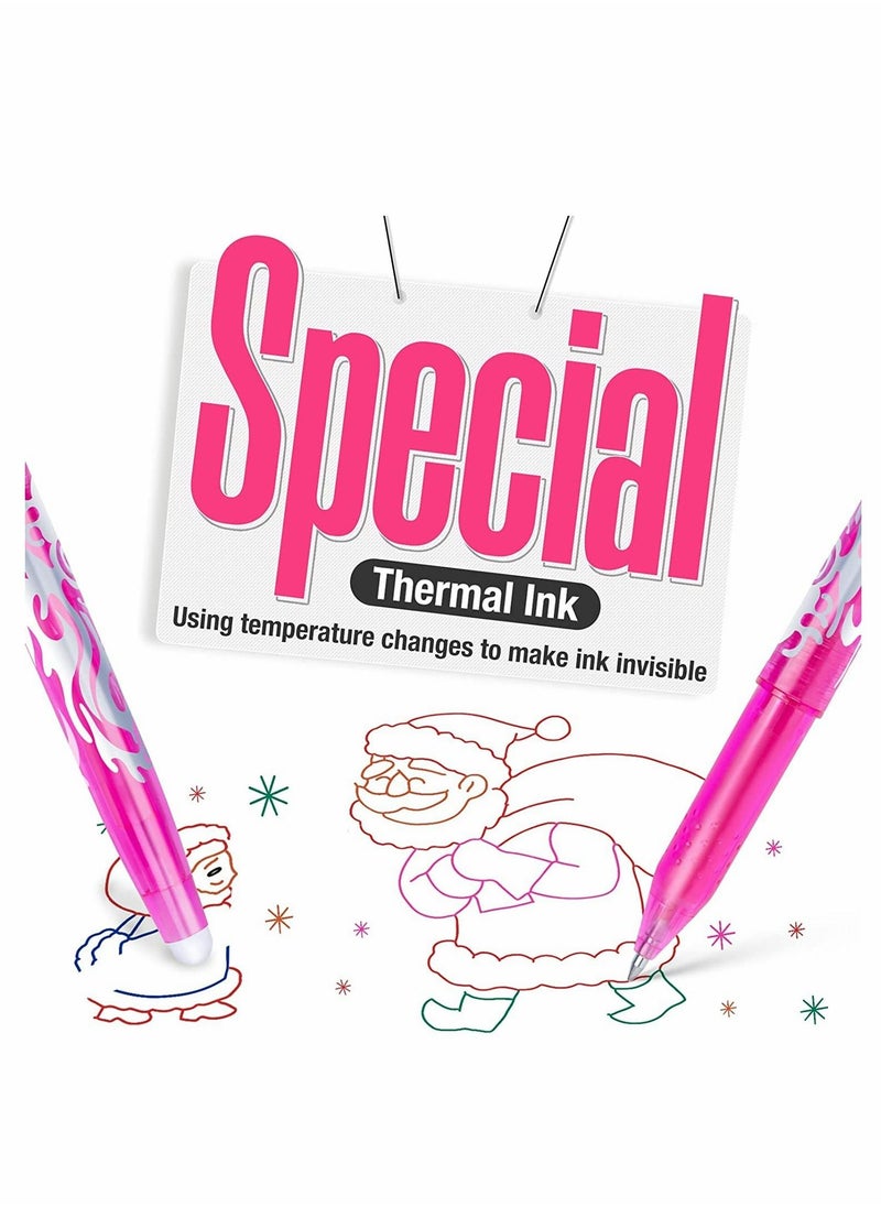 Excefore - Erasable Pens, Erasable Rollerball Pen, 0.5mm Tip Rubber Pen, Ink Eraser Pen, 8 Colors Erasable Gel Pens for Kids Adults School Supplies Office Stationery, Color Hot Water Type Erasable Pen - Image 1