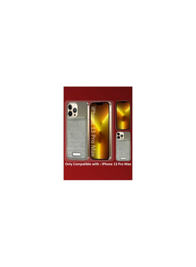 CATANES iPhone 13 Pro Max Case Leather Metal Design, Slim Lightweight Minimalist Cover - Image 2