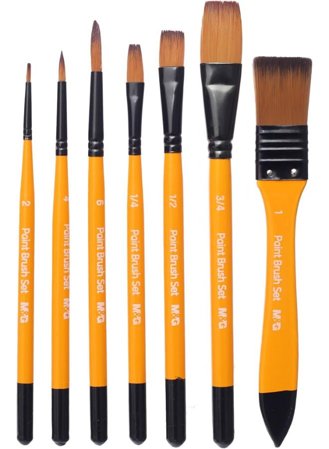 M&G Brush Set, Versatile and Professional Painting, 7 Pieces, Synthetic Bristles - Image 1