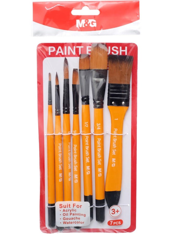 M&G Brush Set, Versatile and Professional Painting, 7 Pieces, Synthetic Bristles - Image 2